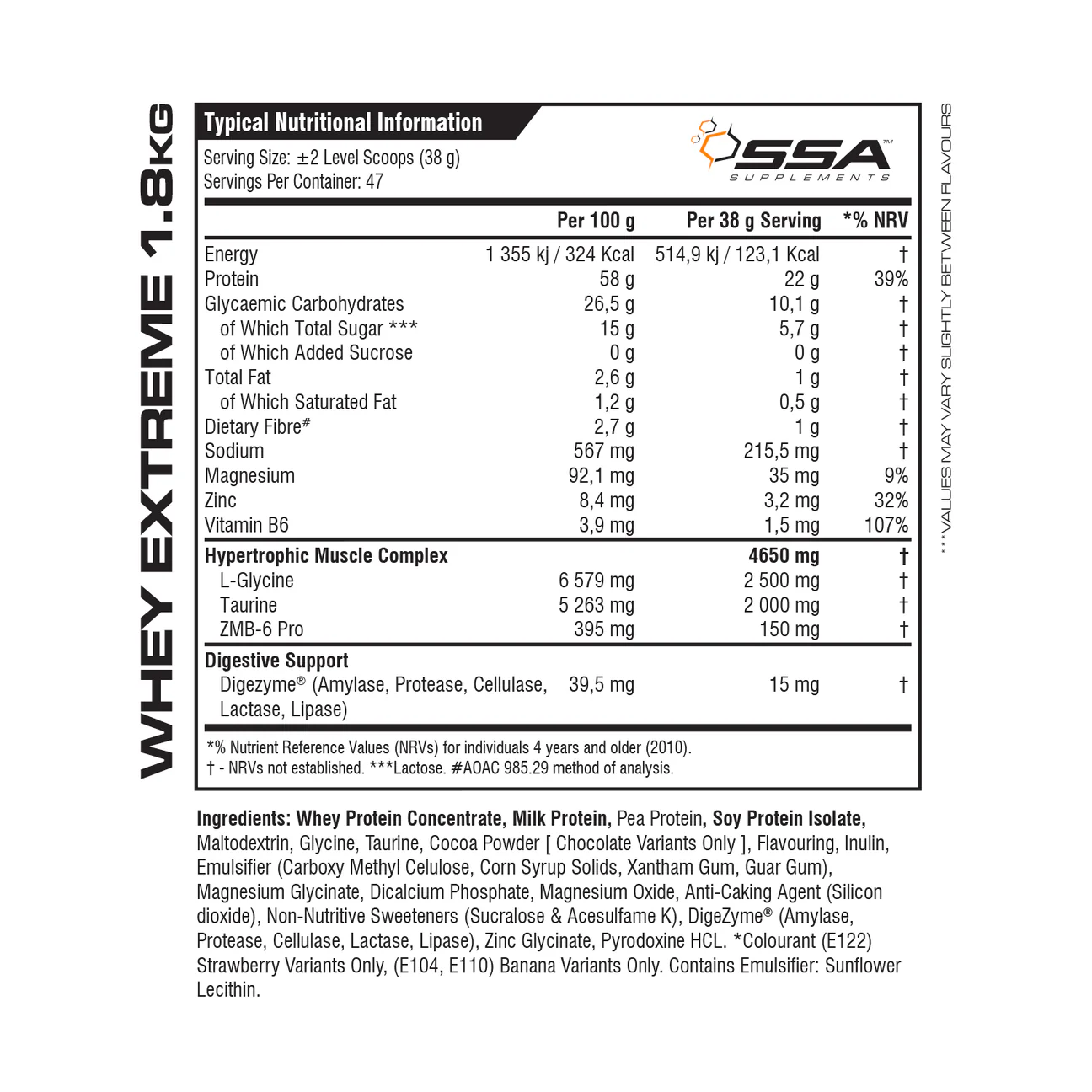 SSA Whey Extreme 1.8kg