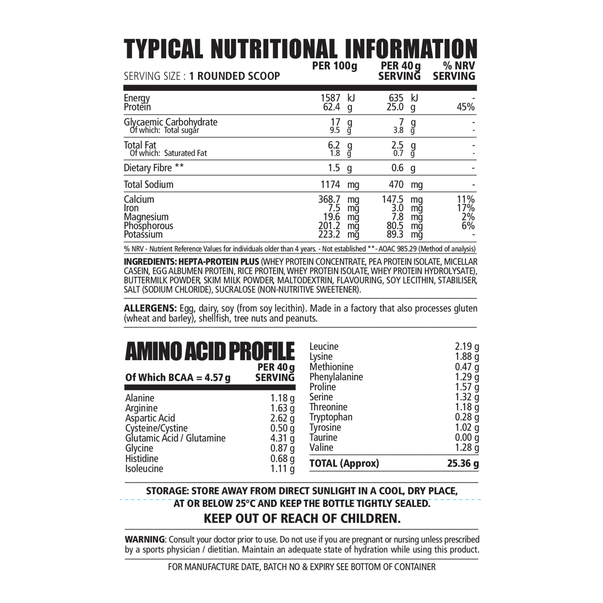 NPL Platinum Whey + Vanilla Bean 2kg